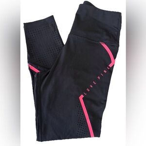 PINK Victoria's Secret Ultimate Black Leggings with Pink Accent